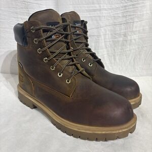 Timberland Pro 24/7 Men's Boots Size 13 WIDE ReBotL Steel Toe Brown Leather Work